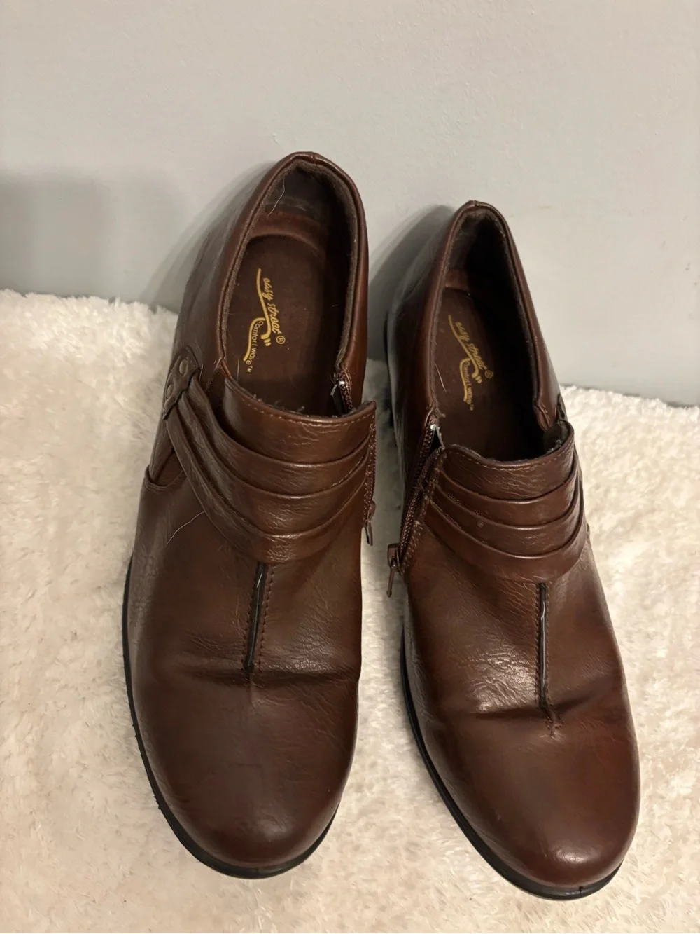 Women’s Brown Leather Slip-On Dress Shoes Casual Sz.9.5